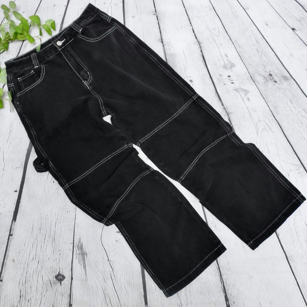 SHEIN Women's Wide Leg High Rise Black Jeans Size Large